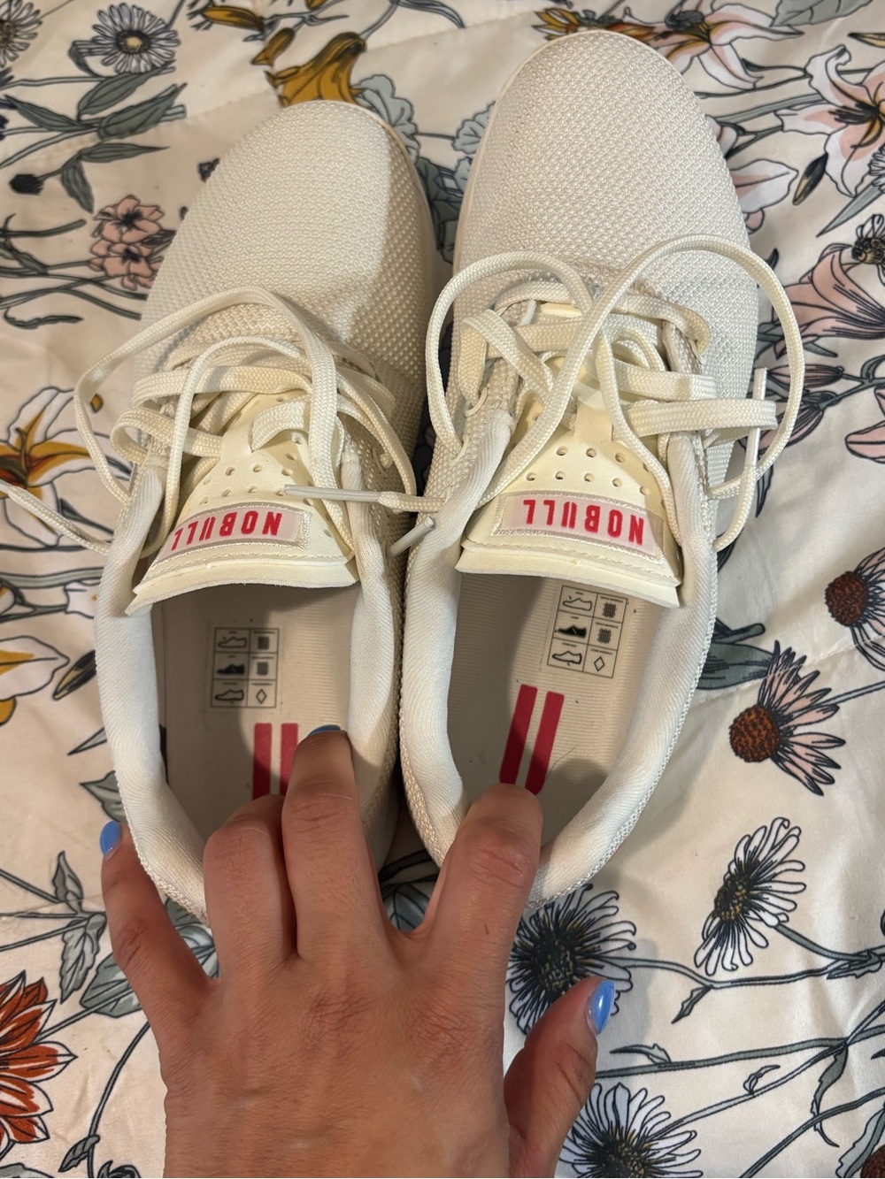 NOBULL White Athletic Trainers with Pink Logo